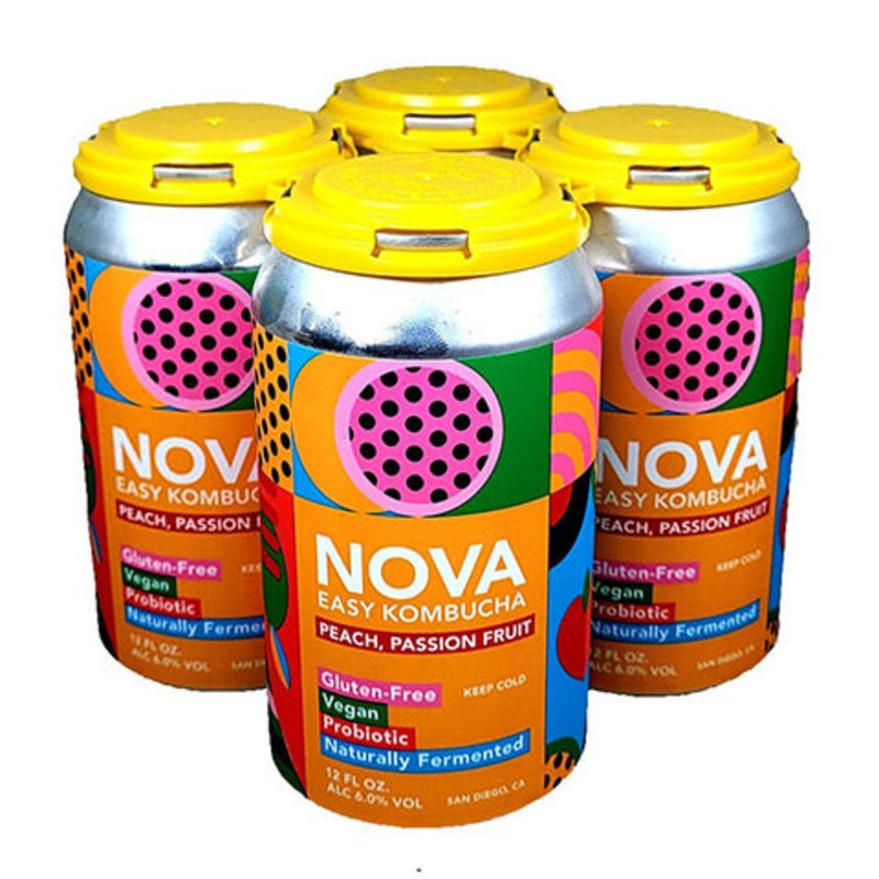 Nova Easy Kombucha Peach – Passion Fruit 12OZ CAN