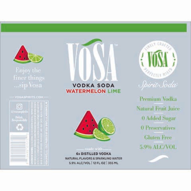Vosa Watermelon Lime 12OZ SINGLE CAN
