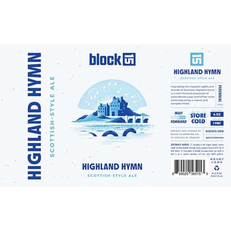 Block 15 Highland Hymn Scottish Ale 16OZ SINGLE CAN