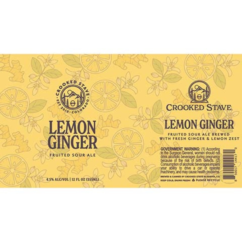 Crooked Stave Lemon Ginger Fruited Sour Ale 12OZ SINGLE CAN