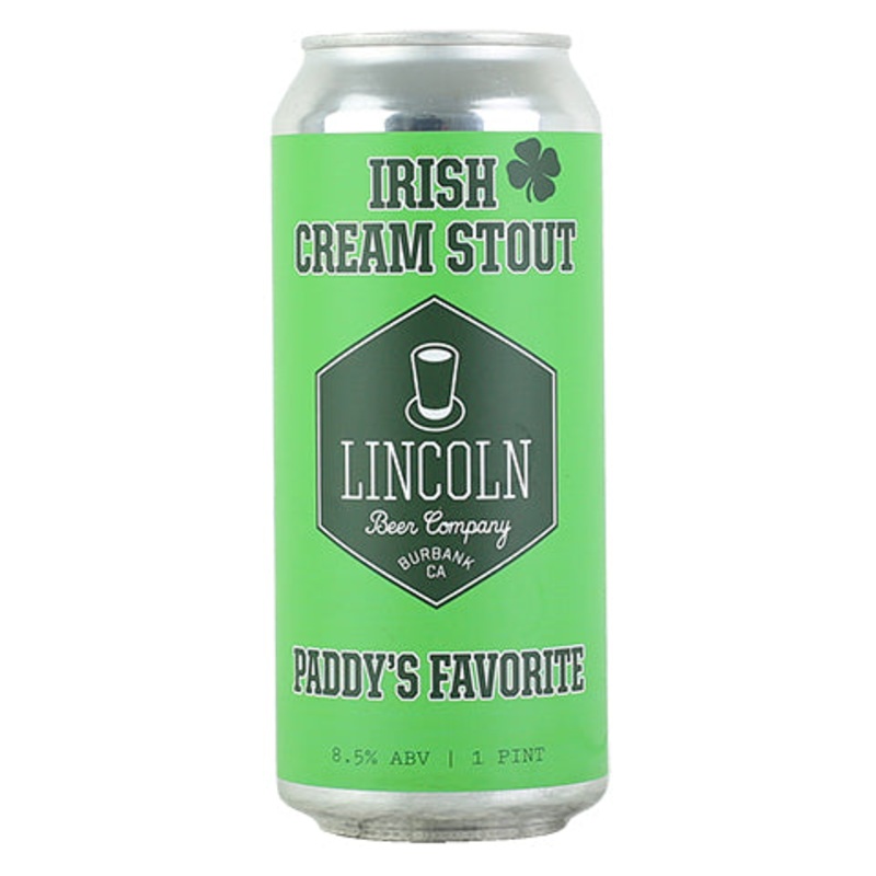 Lincoln Paddy’s Favorite Irish Stout 16OZ SINGLE CAN