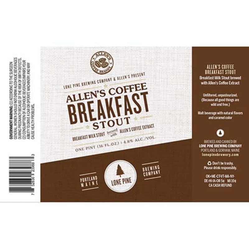 Lone Pine Allen’s Coffee Breakfast Stout 16OZ SINGLE CAN