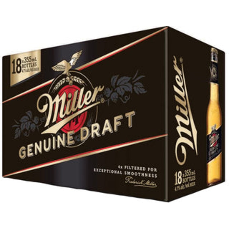 MILLER GENUINE DRAFT 355ML 18PK BT @ Red Deer [1000365] 6390 ml