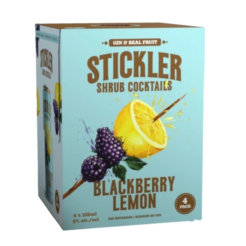 STICKLER BLACKBERRY LEMON 355ML 4PK CAN @ Signal Hill [1054411] 1420 ml