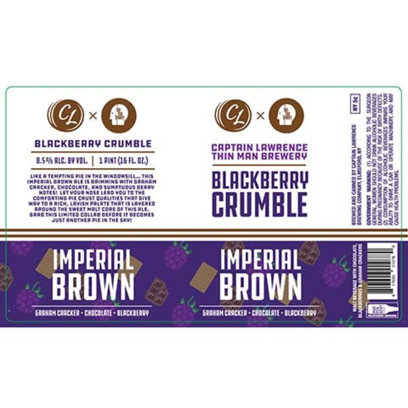 Captain Lawrence/Thin Man Blackberry Crumble Imperial Brown Ale 16OZ SINGLE CAN