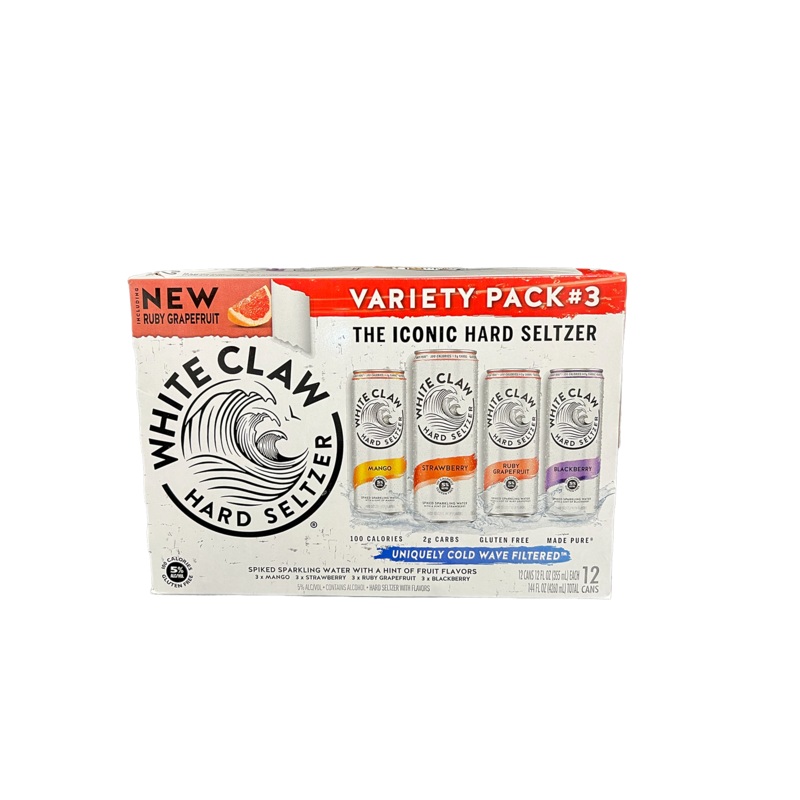 White Claw Variety #3 Hard Seltzer 12 Pack Cans