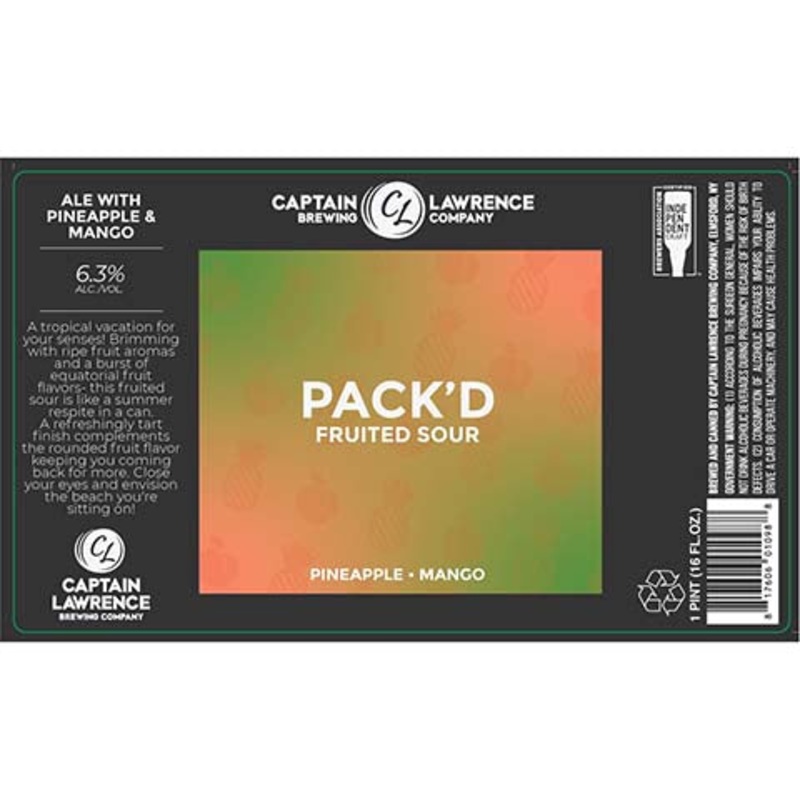 Captain Lawrence Pack’d Fruited Sour 16OZ SINGLE CAN