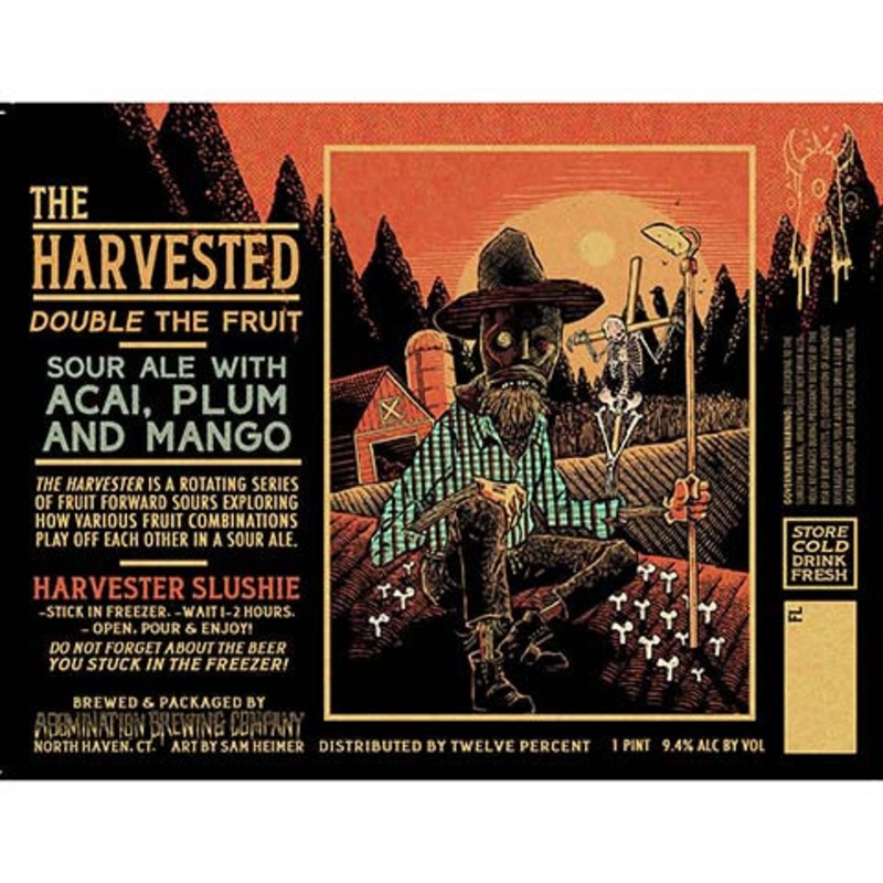 Abomination The Harvested Double The Fruit Sour Ale (acai, plum, and mango) 16OZ SINGLE CAN