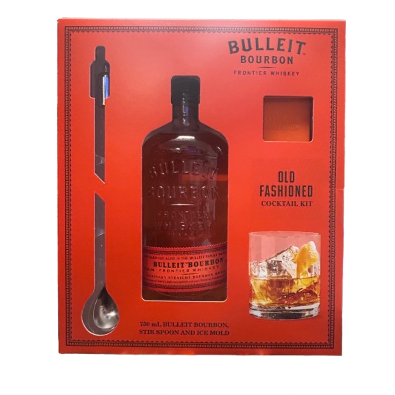 Gift Set Bulleit Bourbon 750ml With Spoon & Ice Mold