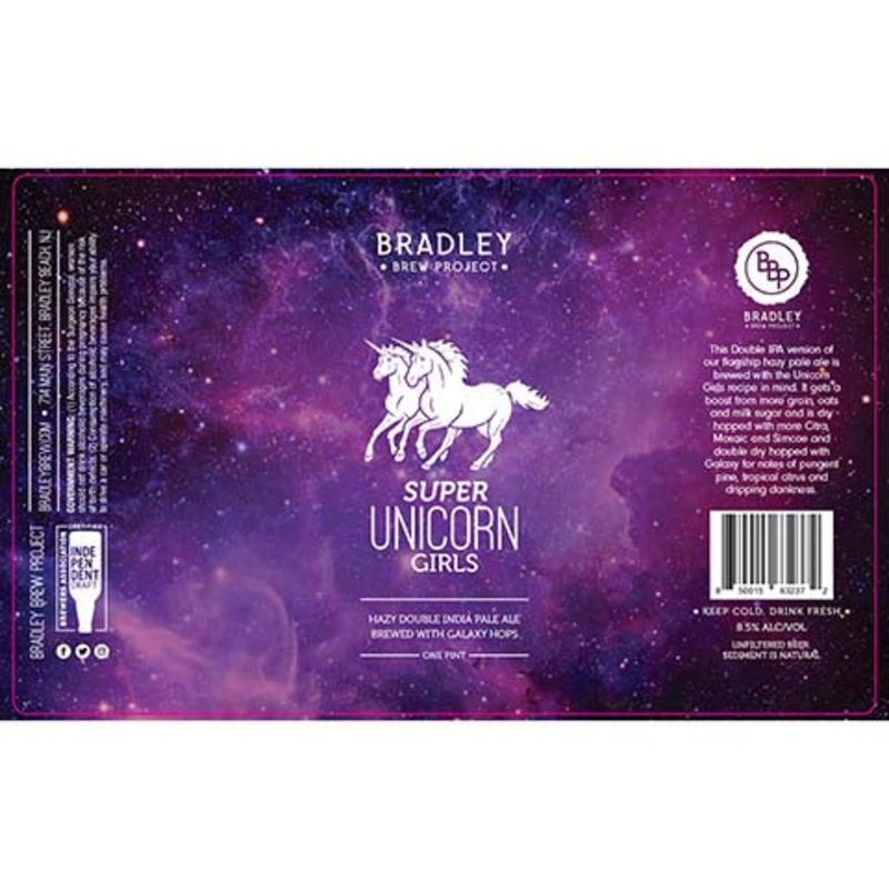 Bradley Brew Super Unicorn Girls Hazy DIPA 16OZ SINGLE CAN