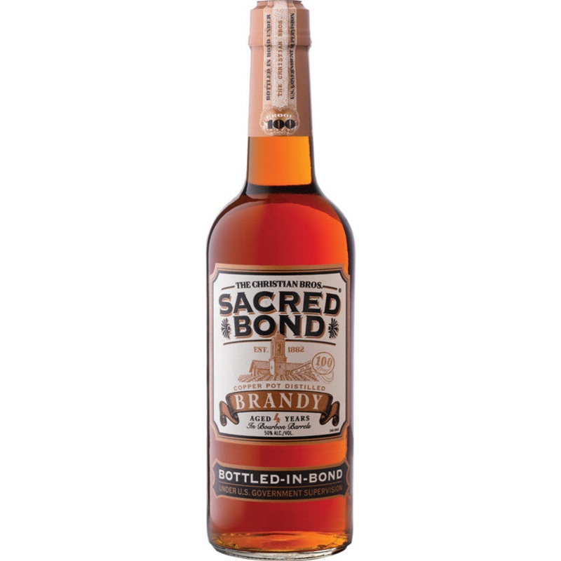 CHRISTIAN BROTHERS BRANDY COPPER POT DISTILLED SACRED BOND BOTTLED IN BOND 4 YR 100 750ML 750ML