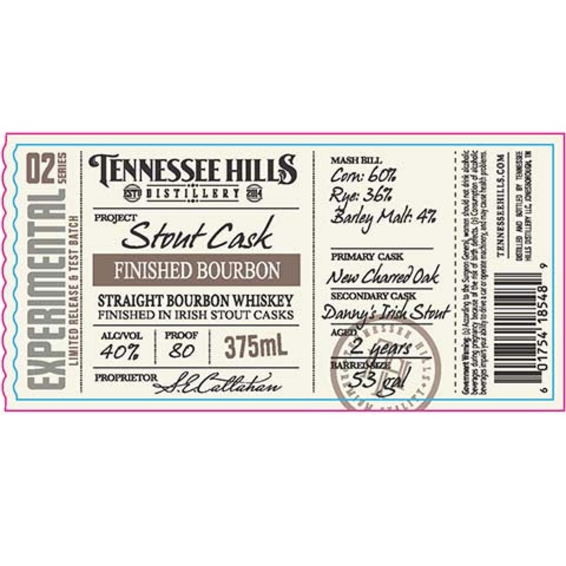 Tennessee Hills Project Stout Cask Finished Bourbon Whiskey 375ML BTL