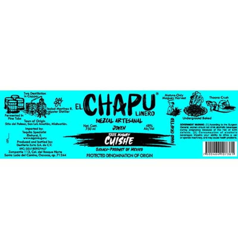 El Chapulinero Joven 100% Maguey Cuishe Mezcal 750ML BTL