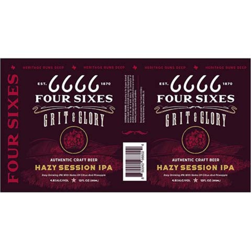 Four Sixes Grit & Glory Hazy Session IPA 12OZ SINGLE CAN