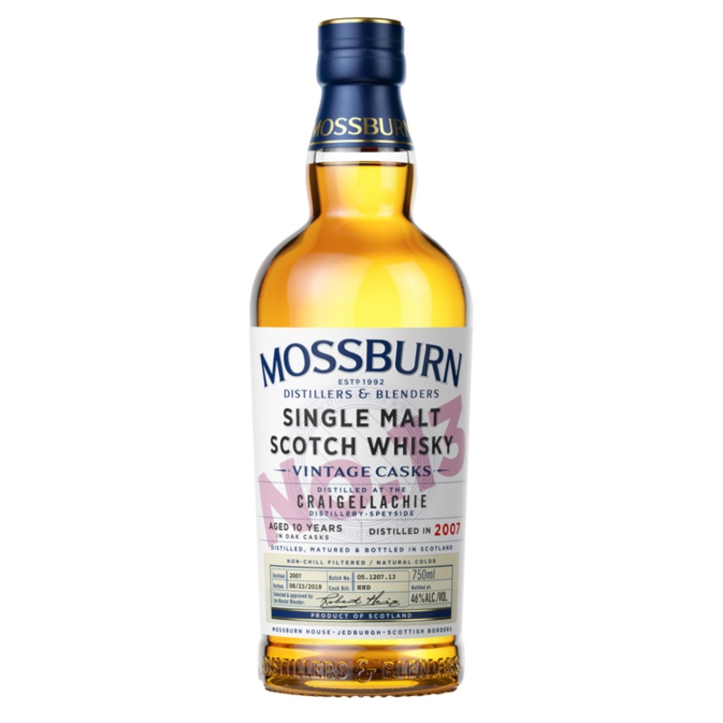 MOSSBURN SINGLE MALT SCOTCH CRAIGELLACHIE DISTILLERY VINTAGE CASKS NO. 13 10 YR 92 750ML 750ML