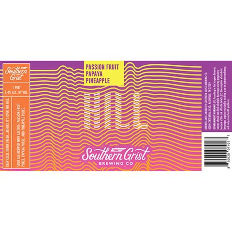 Southern Grist Passion Fruit, Papaya, Pineapple Hill Sour Ale 16OZ SINGLE CAN