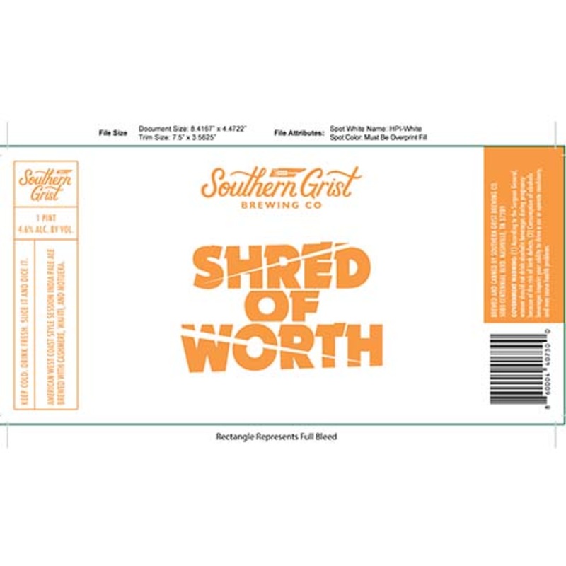 Southern Grist Shred Of Worth Session IPA 16OZ SINGLE CAN