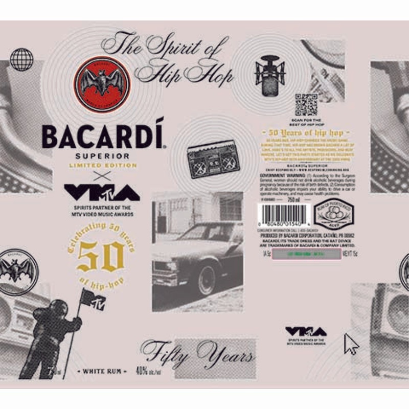 Bacardi Superior x VMA White Rum 750ML BTL