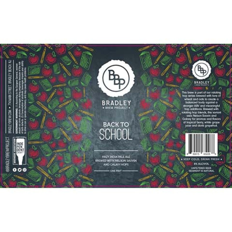 Bradley Brew Back To School Hazy IPA 16OZ SINGLE CAN