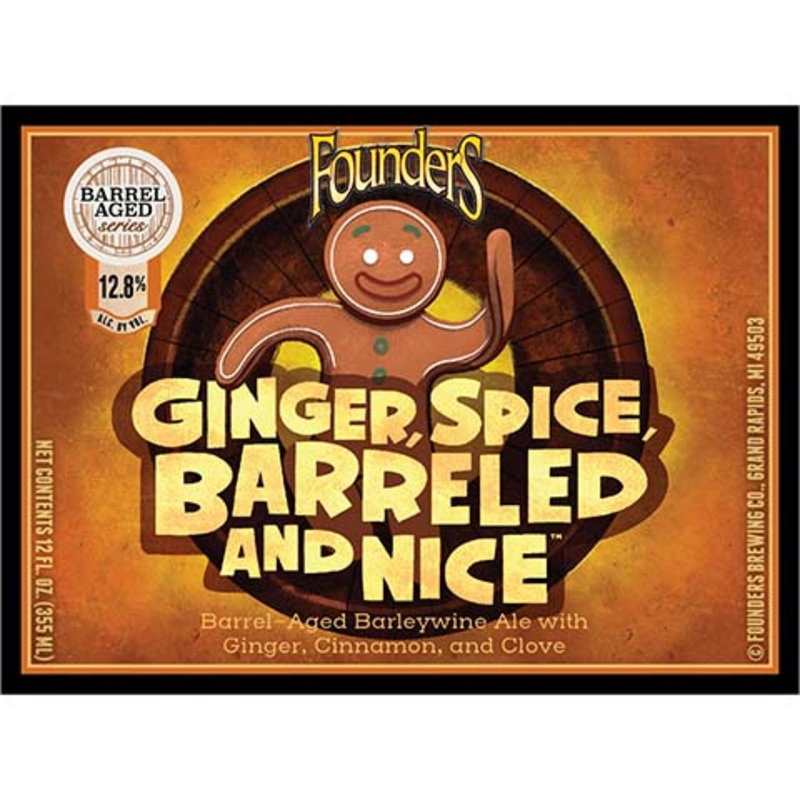 Founders Ginger, Spice, Barreled and Nice Barleywine Ale 12OZ SINGLE BTL