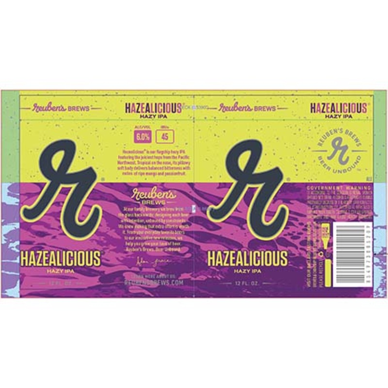 Reuben’s Hazealicious Hazy IPA 12OZ SINGLE CAN