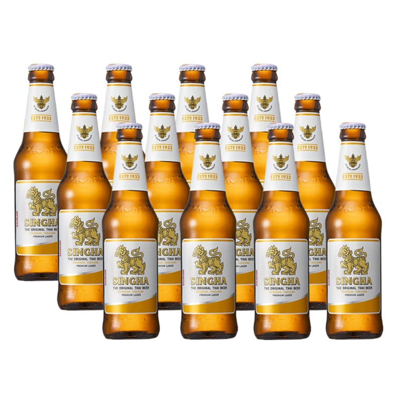Singha Lager Beer 330ml bottle x12