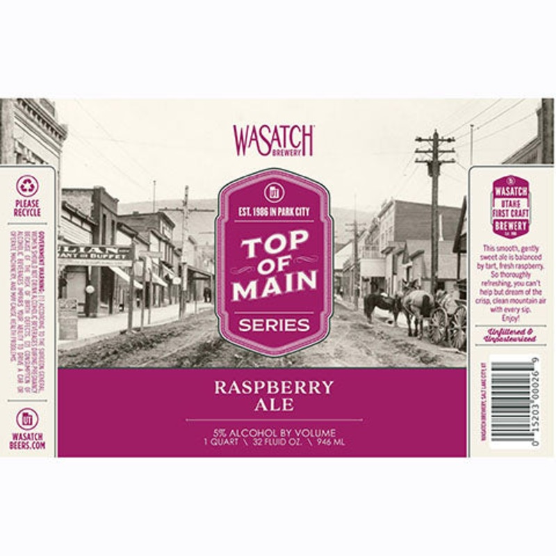 Wasatch Top Of Main Series Raspberry Ale 946ML BTL
