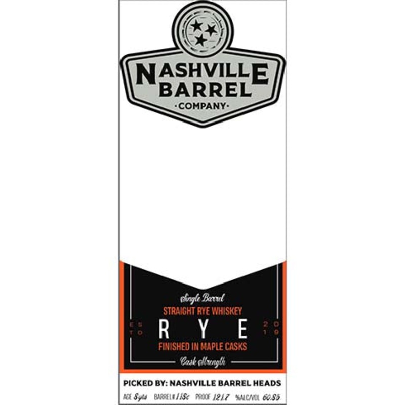 Nashville Barrel Straight Rye Whiskey Finished In Maple Casks 750ML BTL