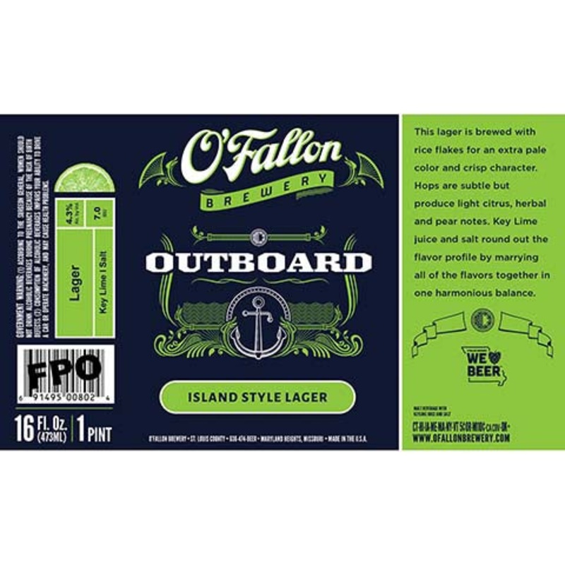 O’Fallon Outboard Island Lager 16OZ CAN