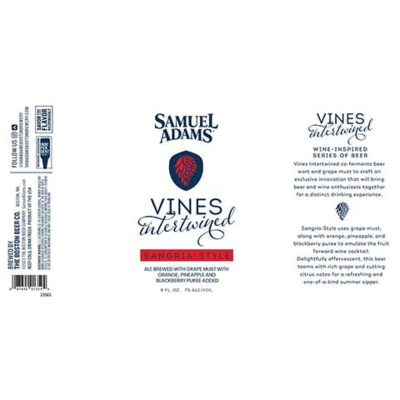 Samuel Adams Vines Intertwines Sangria-Style Ale 8OZ BTL