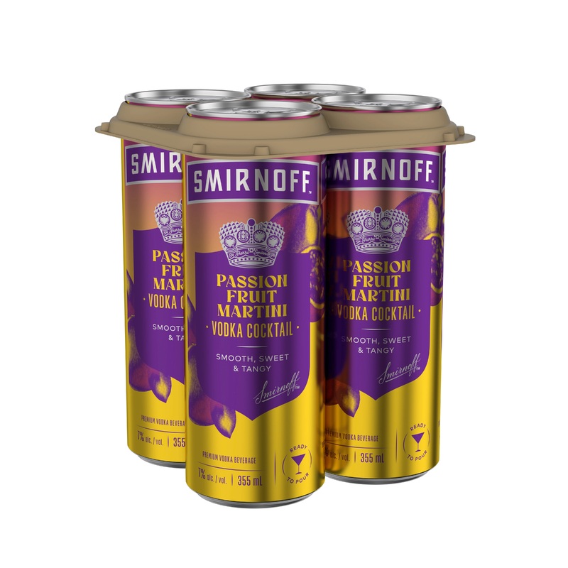 SMIRNOFF PASSIONFRUIT MARTINI VODKA COCKTAIL 355ML 4PK CAN @ Deerfoot City [1055812] 1420 ml