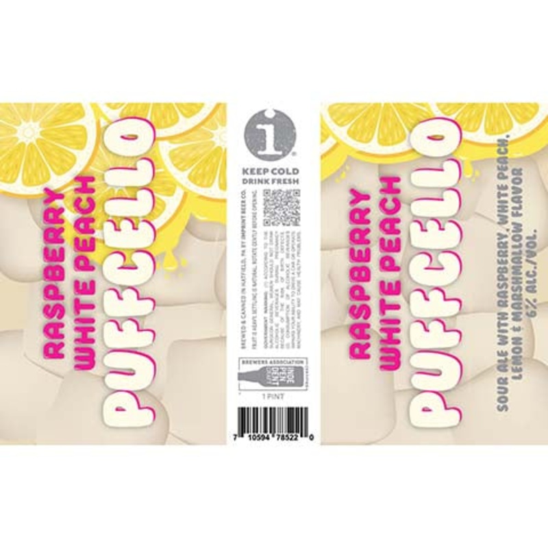 Imprint Raspberry white Peach Puffcello Sour 16OZ SINGLE CAN