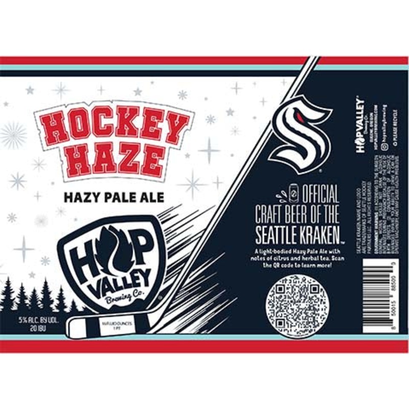 Hop Valley Hockey Haze Hazy Pale Ale 16OZ SINGLE CAN