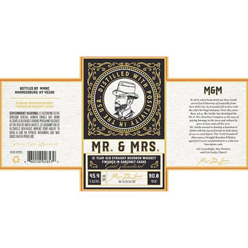 Mr. & Mrs. Gold Standard Straight Bourbon Whiskey 750ML BTL