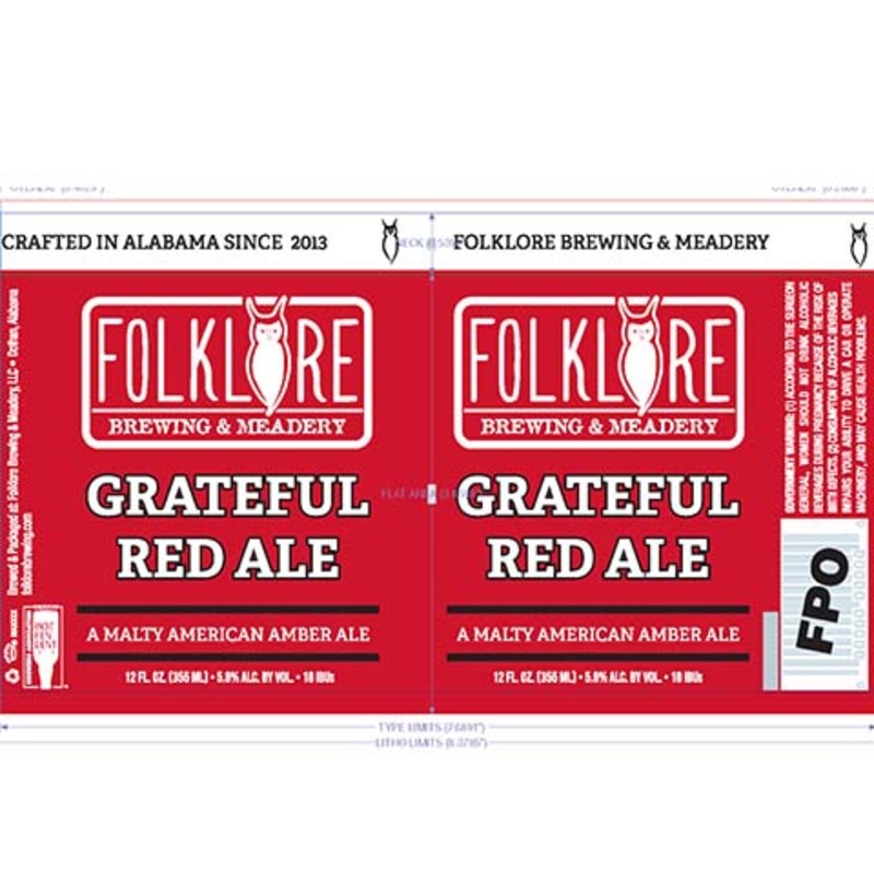 Folklore Grateful Red Ale A Malty American Amber Ale 12OZ SINGLE CAN