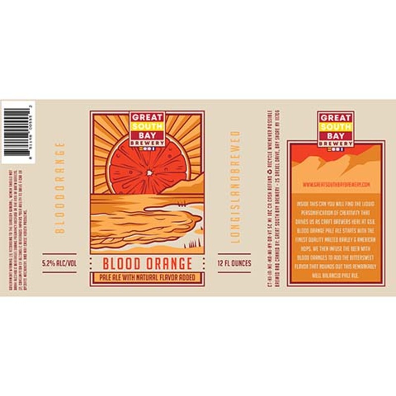 Great South Bay Blood Orange Pale Ale 12OZ SINGLE CAN