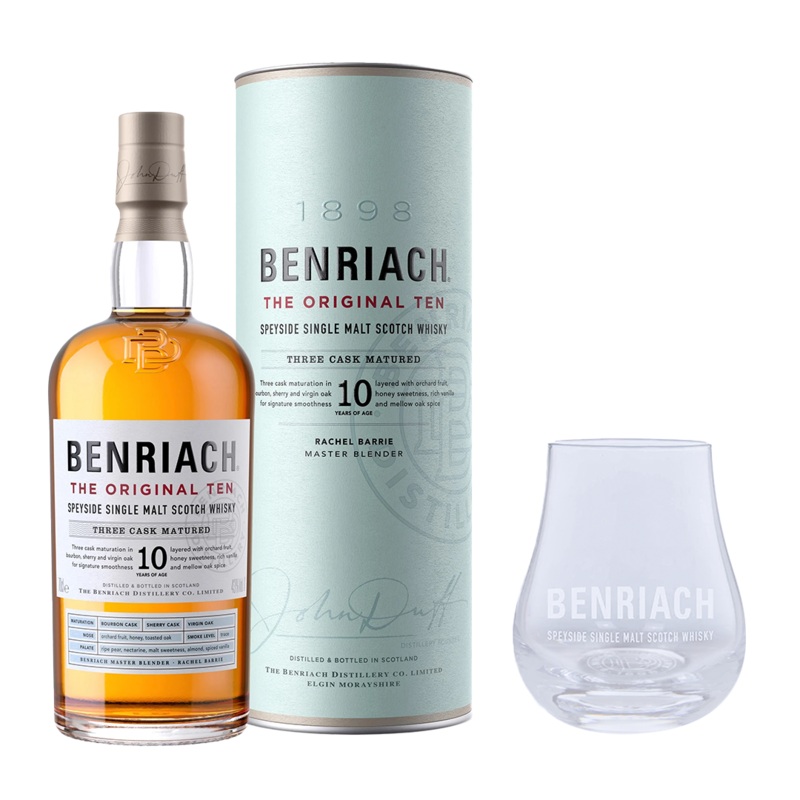 Benriach 10YO Scotch Whiskey 700ml with FREE 1x Benriach Spey Glass