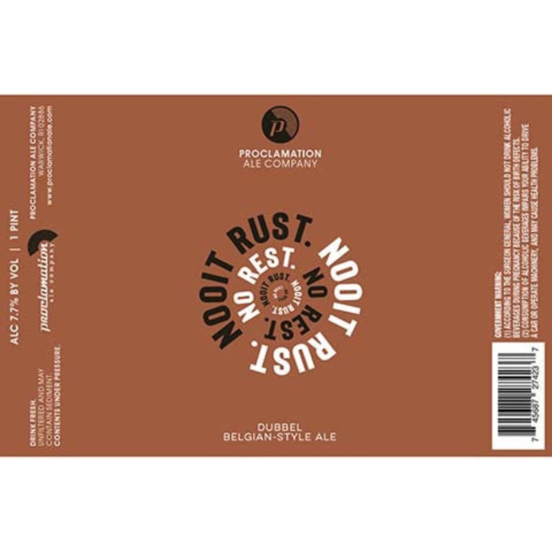 Proclamation Nooit Rust Belgian Dubbel 16OZ SINGLE CAN