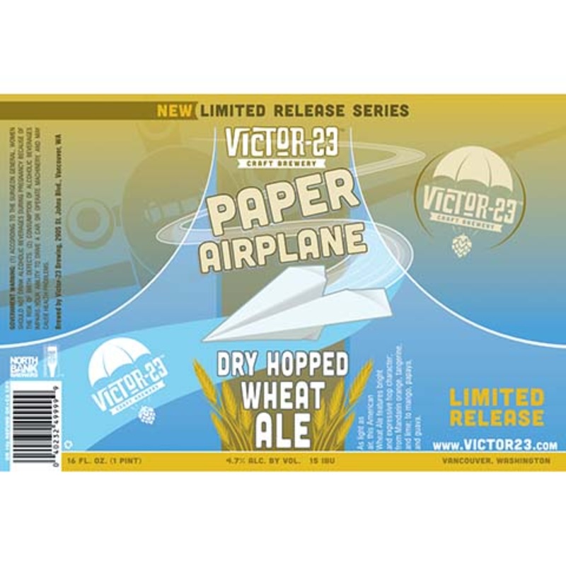 Victor 23 Paper Airplane Dry Hopped Wheat Ale 16OZ SINGLE CAN