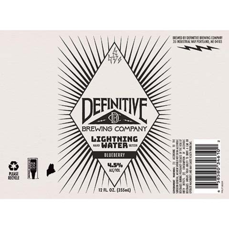 Definitive Lightning Water (Blueberry) Hard Seltzer 12OZ SINGLE CAN