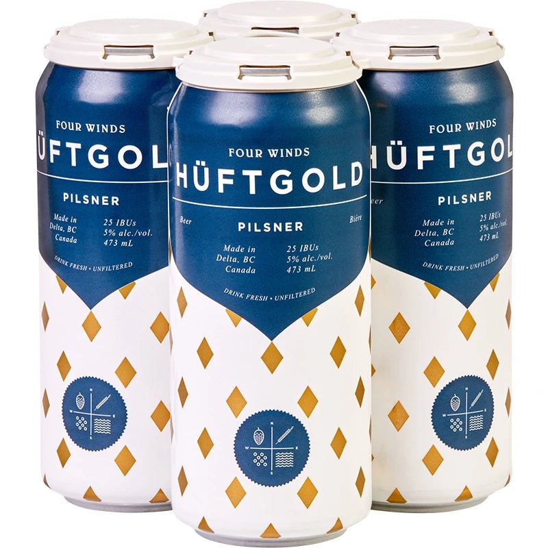 FOUR WINDS HUFTGOLD PILSNER 473ML 4PK CAN @ Airdrie [1029367] 1892 ml