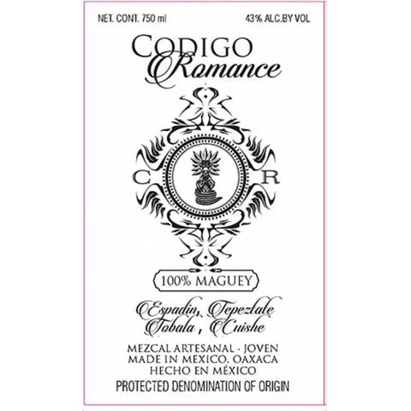 Codigo Romance Espadin Tepeztate Tobala Cuishe Mezcal 750ML BTL