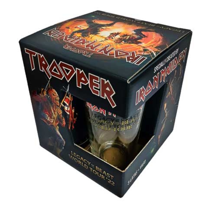 Iron Maiden Trooper Legacy of the Beast Tour Gift Pack 3 x 500ML CAN Beer and Glassware