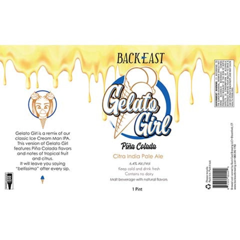 Back East Gelato Girl Pia Colda Citra IPA 16OZ SINGLE CAN