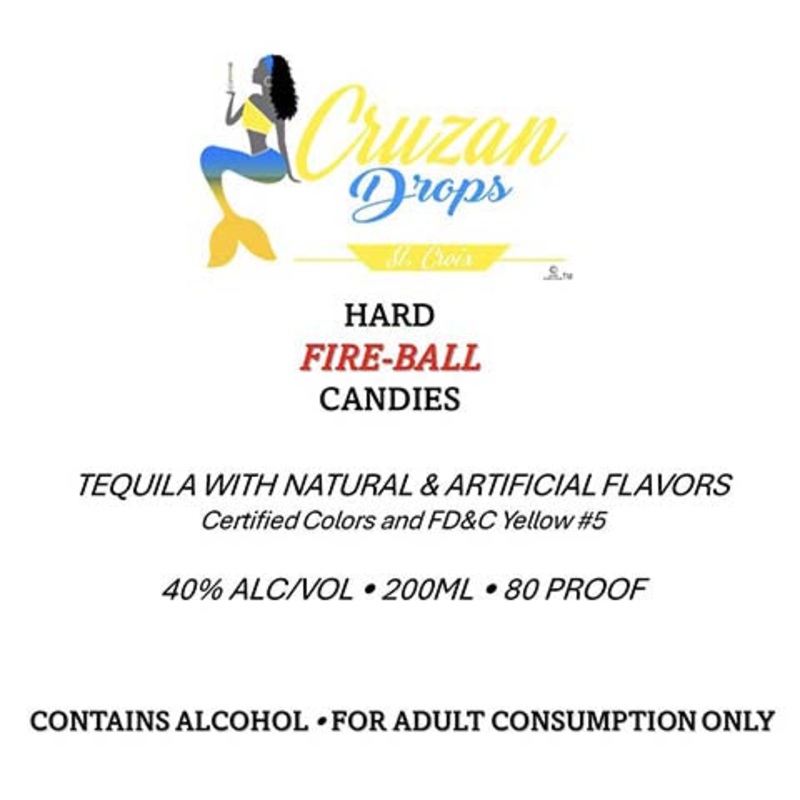 Cruzan Drops Hard Fire-Ball Candies 200ML BTL