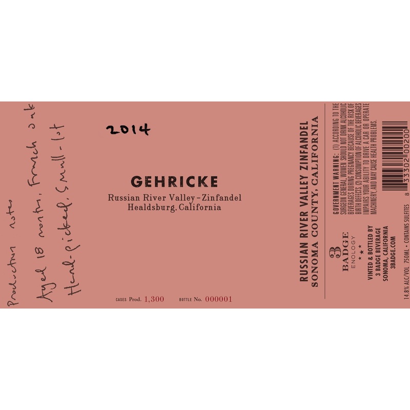 GEHRICKE ZINFANDEL RUSSIAN RIVER VALLEY 2021 750 mL