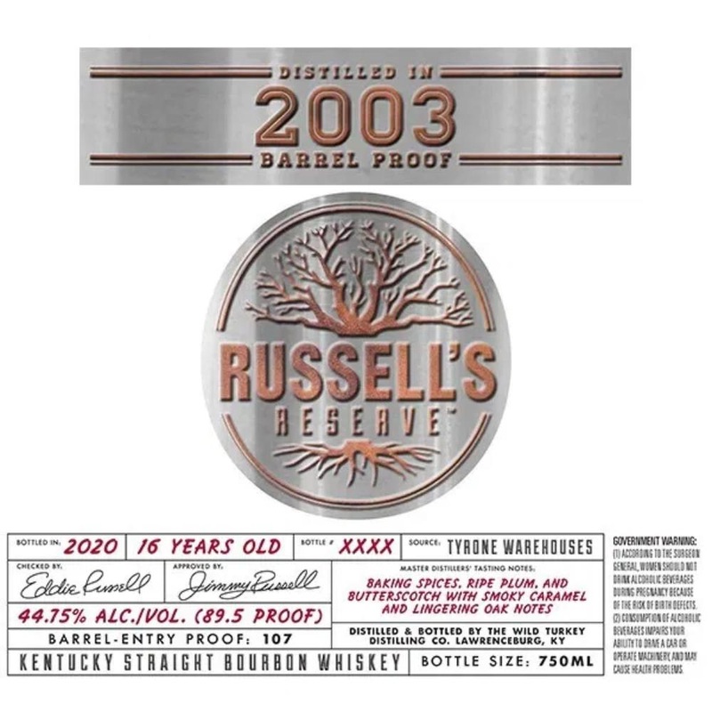 Russells Reserve 2003 Barrel Proof Bourbon