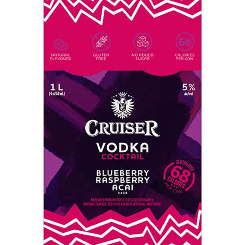 Cruiser Blueberry Raspberry Acai Vodka Cocktail 250ML CAN
