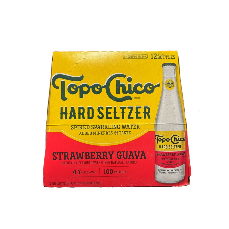 Topo Chico Strawberry Guava Hard Seltzer 12 Pack Bottles