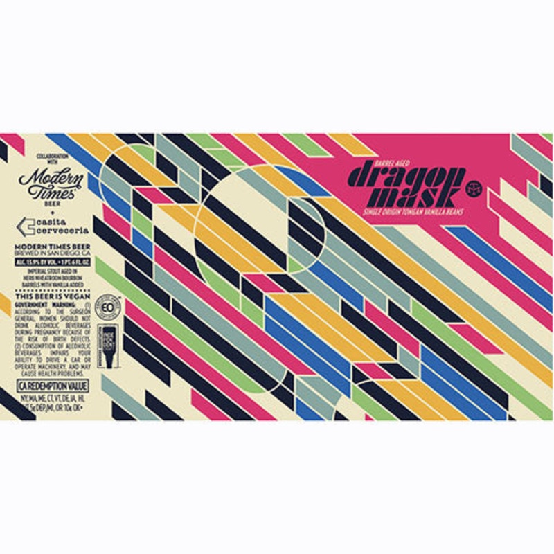 Modern Times Barrel-Aged Dragon Mask Single Origin Tongan Vanilla Beans Imperial Stout 22OZ SINGLE CAN